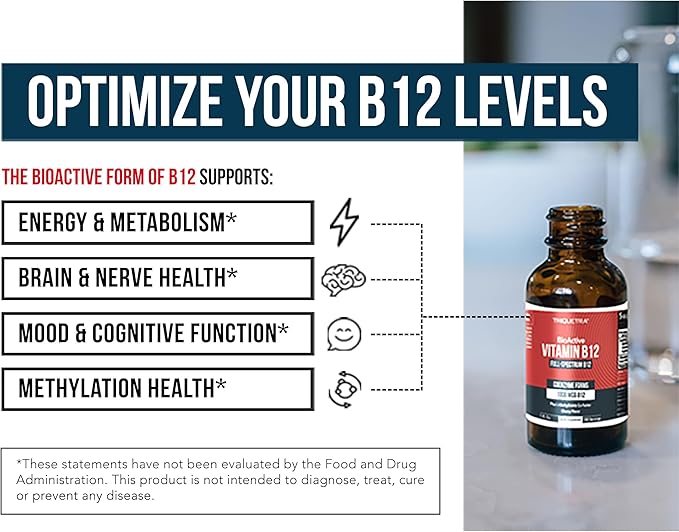 BioActive Vitamin B12 1000 mcg | Contains 3 BioActive Forms B12 Plus Methylfolate Cofactor - Methyl B12 Adenosyl B12 &amp Hydroxy B12 | Sublingual Form Cherry Flavor Organic Vegan (180 Servings)