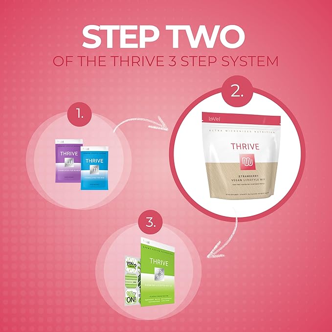 Le-Vel Thrive Vegan Protein Shake | 16 Packets 35g | Gluten-Free Plant-Based Protein with Probiotics Fiber &amp Enzymes | Supports Lean Muscle &amp Digestive Health (16 Packets (Pack of 1) Strawb