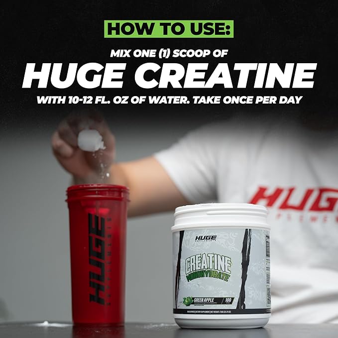 Flavored Creatine Monohydrate Powder - Green Apple Flavor 500 Grams Third Party Tested Micronized for Optimal Absorption 5 Grams Per Scoop Delicious &amp Easy Mixability (100 Servings)