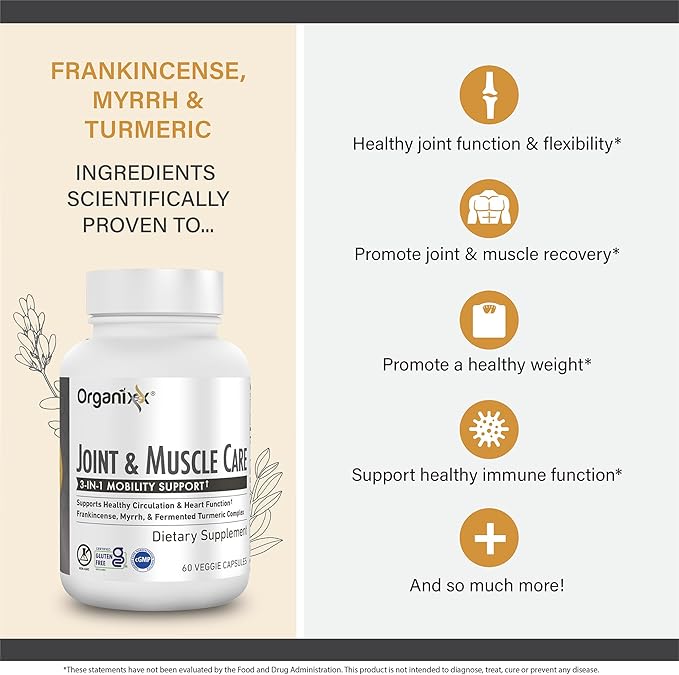 Organixx Magnesium 7 &amp Joint &amp Muscle Care Bundle Organic Turmeric Frankincense &amp Myrrh 7 Bioavailable Chelated Magnesium Forms Supports Joint Muscle &amp Immune Health Vegan Non-G
