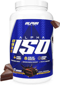 Alpha Supps ISO Low Carb 100% Whey Protein Isolate Powder 25 Grams Per Serving Helps Support Muscle Growth Low Sugar and Gluten Free (Chocolate Cake 2 lb)