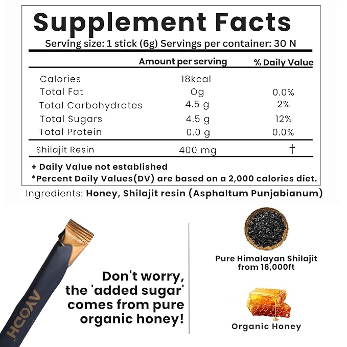 Honey sticks She lajit Honey Sticks for Women/Men Shilajit Honeysticks 30 Count Pure Himalayan Classic Shilajit Supplement Honeysticks Made W Fulvic Acid &amp Natural-Honey Supports Strength