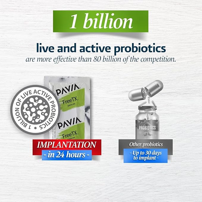 Pavia Live Probiotics Bio-Gel with Fiber FreeTX | Probiotics &amp Prebiotics | Digestive Support | 1 Billion Live Cultures | Green Apple Flavor | 30 Sachets