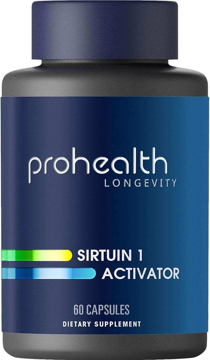ProHealth Sirtuin 1 Activator | 60 Capsules | Resveratrol Combined with Pterostilbene Activates SIRT1 for Longevity &amp Cellular Support | Triple Lab-Tested GMP-Manufactured in USA