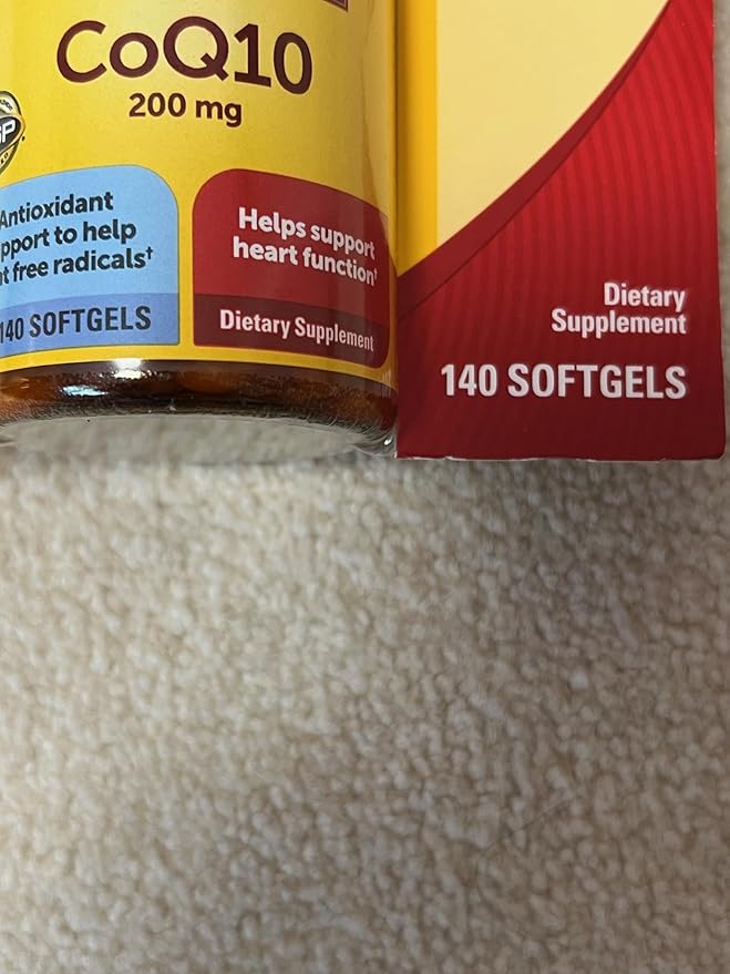 CoQ10 Softgels Helps Supports Heart Function &amp Cellular Energy Production Unflavored 200 mg 140 Count