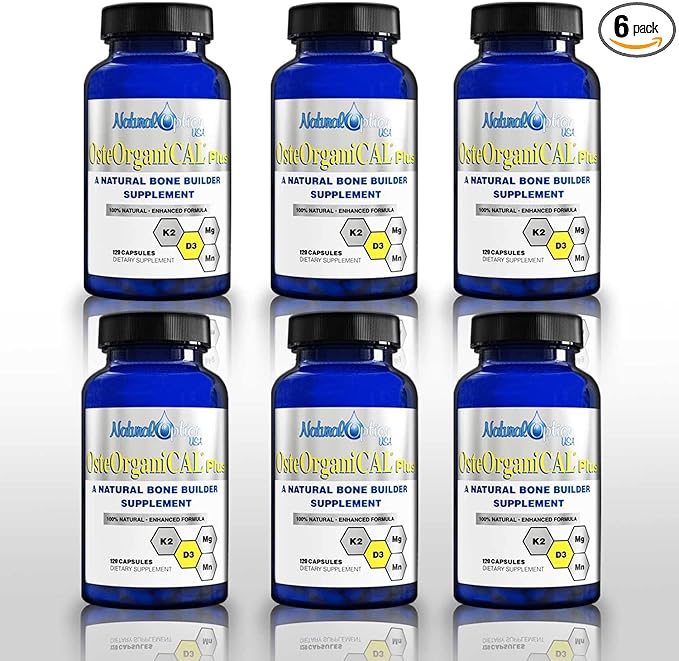 Plus - Organic Plant Base Source of Calcium Supplement with Vitamin D3 k2 Magnesium Glycinate and Manganese (720 Count) Pack of 6