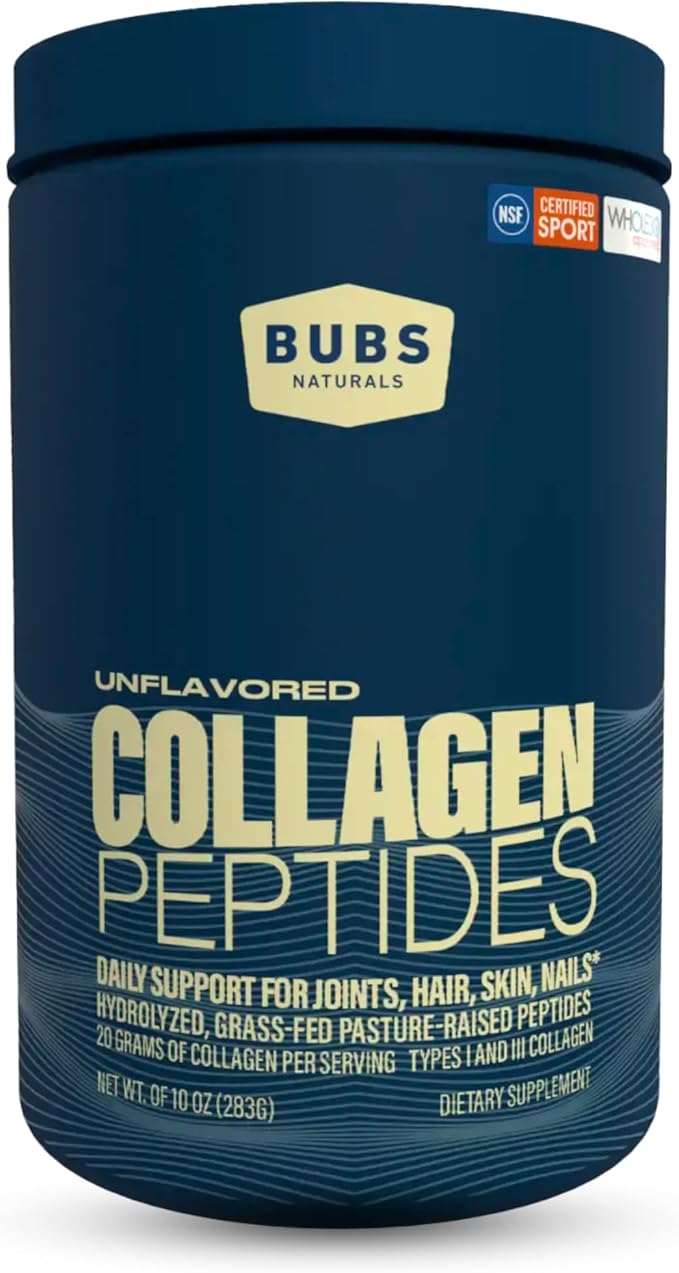 BUBS Naturals Unflavored Collagen Peptides Powder Best Proteins for Joints &amp Skin Pasture Raised Grass Fed Paleo and Keto Friendly Whole30 Approved Non-GMO Dairy &amp Gluten Free 10oz 14 S