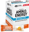 Optimum Nutrition Amino Energy Hydration Packets On-The-Go Energy Powder Stick Packs Tangerine Wave 25 Count