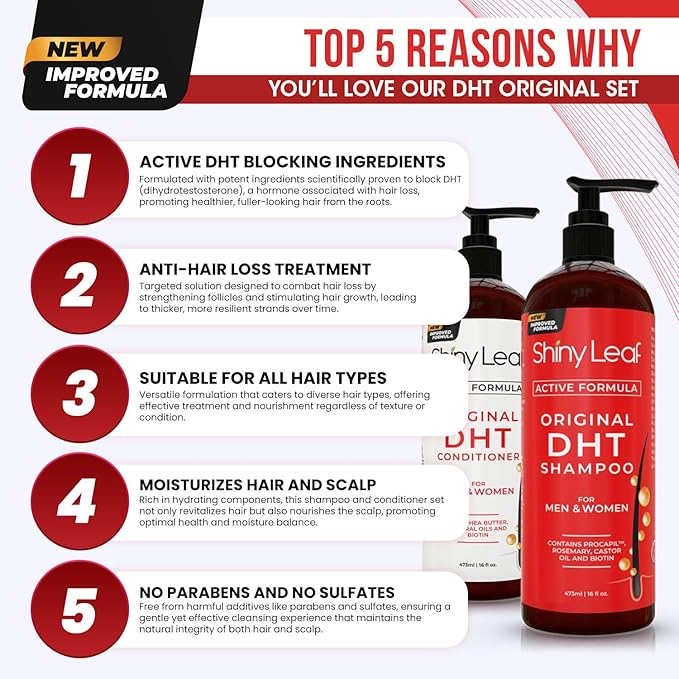 Bariatric Multivitamin Iron-Free and DHT Blocker Shampoo and Conditioner Hair Loss Shampoo and Conditioner for Women and Men