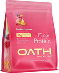 Oath Nutrition Clear Whey Isolate Protein Powder Raspberry Lemonade 20g Complete Protein per Serving No Added Sugar Grass-Fed 18 Servings