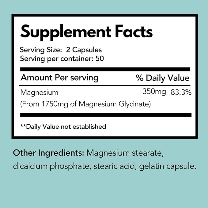 Arymar Magnesium Glycinate 350mg – 100 Capsules (3 Pack)