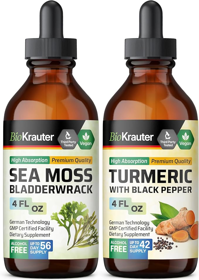 Sea Moss Tincture 4 Fl. Oz. &amp Turmeric Tincture 4 Fl. Oz.