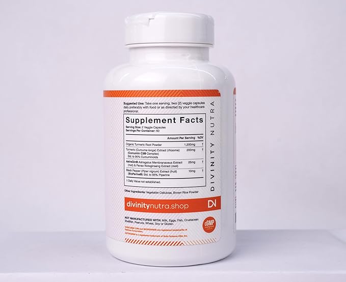 Turmeric Curcumin with BioPerine Black Pepper 1400mg Support GLP-1 Naturally Max Absorption Turmeric Supplement for Joint Support with 95% Standardized Curcuminoids C3 Complex Non GMO 120 Capsules