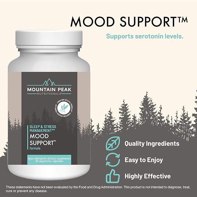 Mountain Peak Nutritionals Sleep &amp Mood Support Combo Pack – 5-HTP Amino Acids Melatonin Magnesium &amp Serotonin Boosting Ingredients – Hypoallergenic Supplements for Relaxation &amp Well-Be