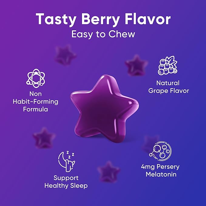 GABA Sleep Gummies | Natural Mood Support &amp Restful Sleep | 60 Gummies | Sugar-Free Calorie-Free | Non-Habit Forming (2PCS)