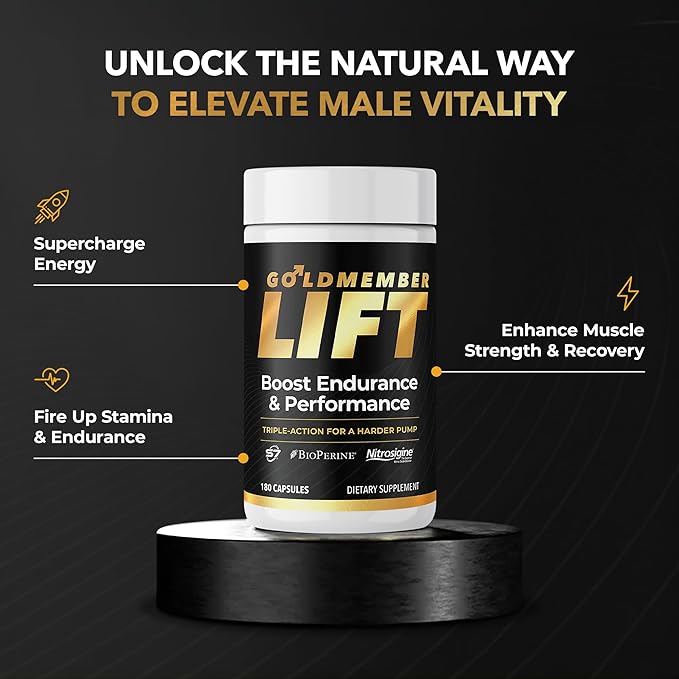 Juvenon GoldMember Lift Nitric Oxide Supplement – Nitrosigine Trans-Resveratrol S7 Plant Blend BioPerine – Circulation Energy &amp Muscle Support – 180 Capsules