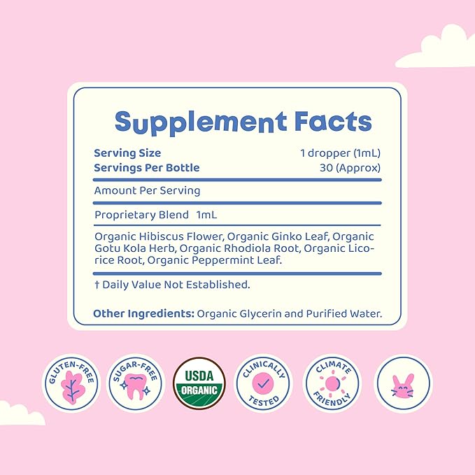 JoySpring Genius Drops Attention and Focus Supplement for Kids and Saffron Supplements for Kids &amp Teens for Enhanced Mood and Focus