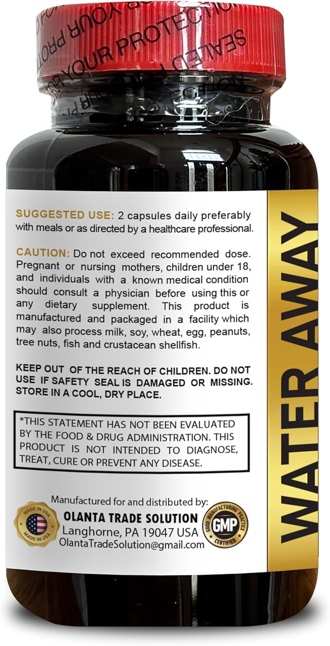 Generic Natural Water Away Pills - Water Loss Pills Milk Thistle Cranberry Pomegranate Turmeric Diuretic Water Pills Immune Support Pills Water Supplement - 2 Bottles