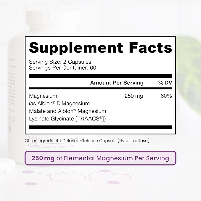 Pure TheraPro Rx Optimum Magnesium Lysinate Glycinate &amp Di-Magnesium Malate Made in USA | 2 Month Supply | Chelated for Maximum Absorption Supports Bone Health &amp Energy Non-GMO