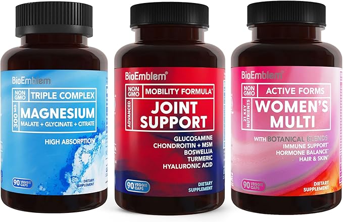 BioEmblem Triple Magnesium Complex and Women's Multivitamin and Joint Support