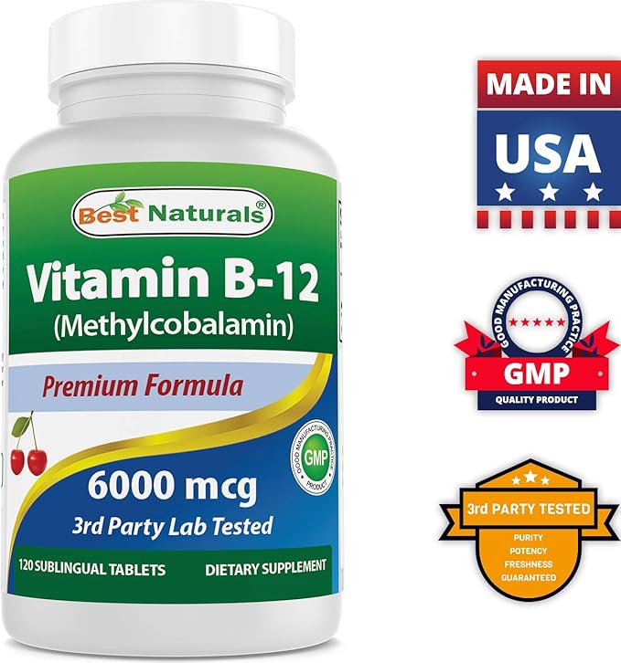 Best Naturals Vitamin B12 6000 mcg &amp Vitamin K2 (MK7) with D3