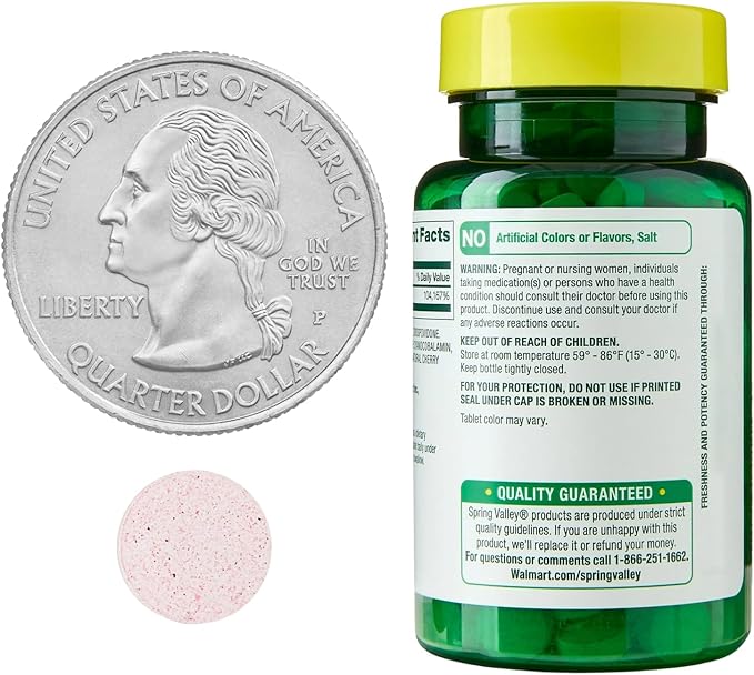 Vitamin B12 Fast Dissolve Tablets - Cherry Flavor 2500 mcg - Supports Energy &amp Nervous System - 60 Count (Pack of 2)