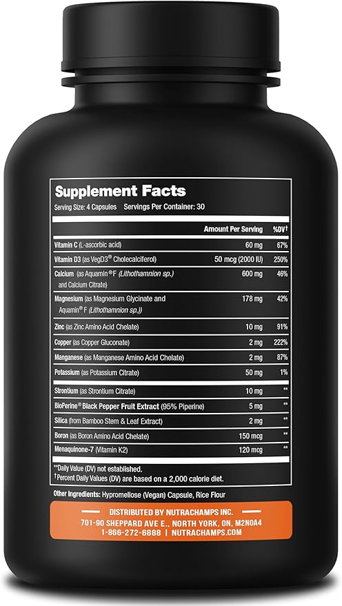 NutraChamps Calcium Supplement for Bone Strength 120 Vegan Capsules