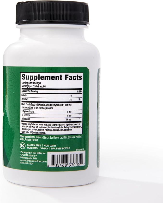 Gut Health Supplements for Healthy Digestion &amp Gut Repair | Advanced Formula with Bioavailable Black Seed Oil with 3% Thymoquinone | Gut Health Supplements for Women &amp Men | 60 Softgel