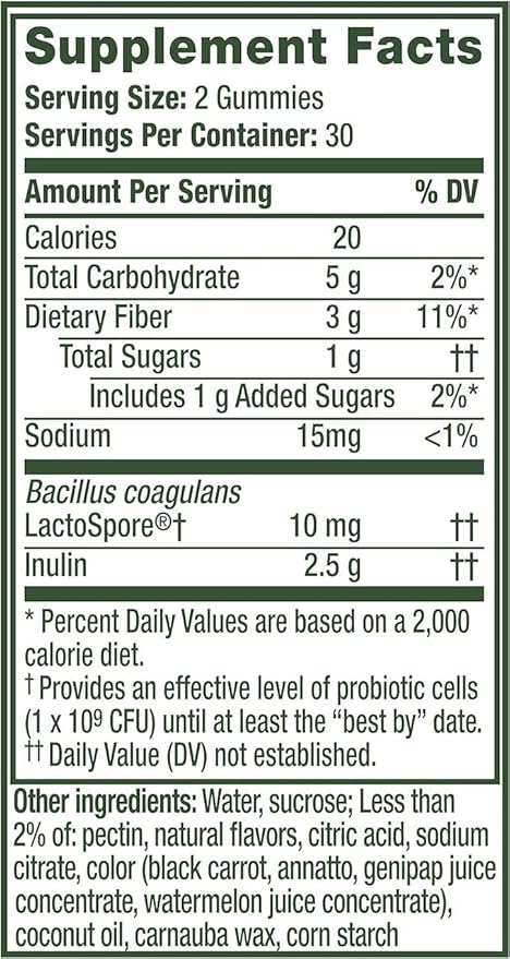 Align DualBiotic Prebiotic + Probiotic for Women and Men Help Nourish and Add Good Bacteria for Digestive Support Natural Fruit Flavors 60 Gummies (Pack of 2)