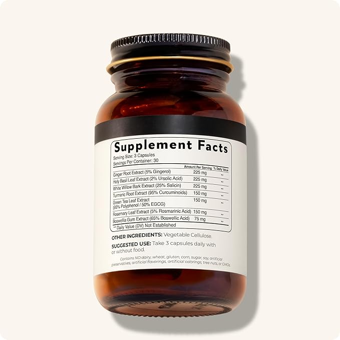 Blisque – Natural Inflammation Health Supplement Complex for Healthy Inflammatory Response | Doctor-Approved | with Turmeric Curcumin Ginger Root and Boswellia | 90 Capsules | Vegan and Non-GMO
