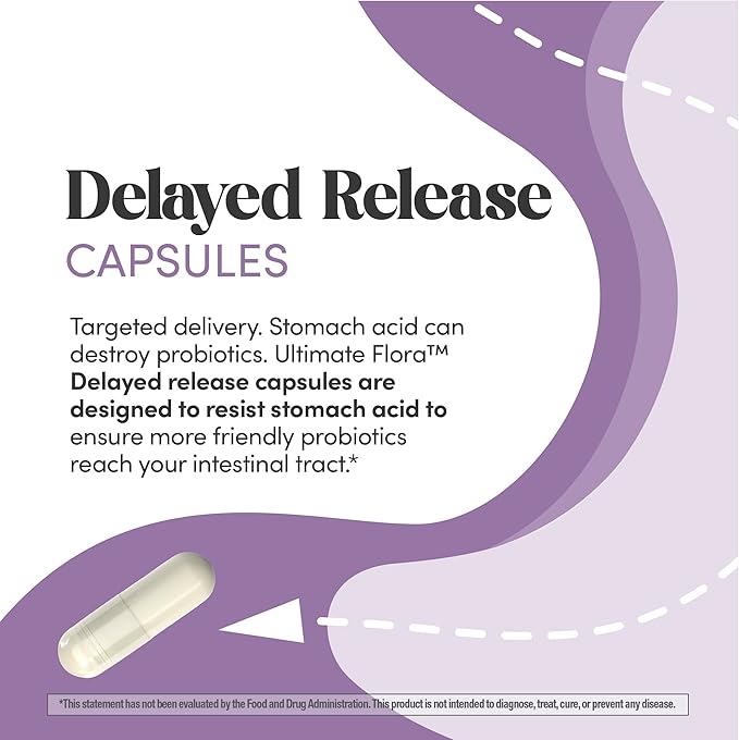 Renew Life Ultimate Flora Probiotics for Women | 50 Billion CFU | 30 Delayed Release Vegan Capsules | Digestive &amp Vaginal Health | Dairy Soy and Gluten Free Supplement