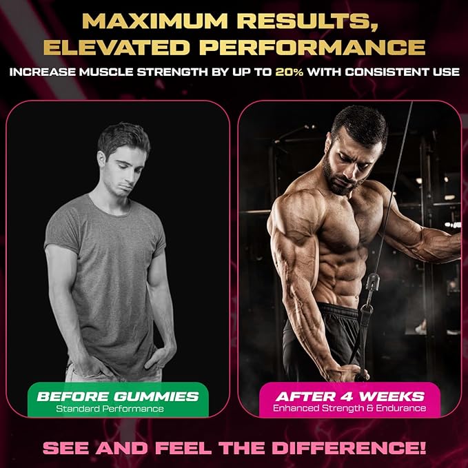 Creatine Monohydrate Gummies for Men &amp Women 9000MG Creatine Gummies Sugar Free with L-Taurine BCAA 2:1 B12 B6 for Boost Strength Focus &amp Endurance Vegan Non-GMO Raspberry 120*2 Bottle