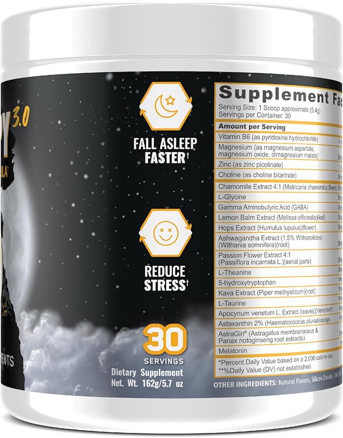 Underground Bio Labs Panda Supps – Sleepy 3.0 Natural Sleep Aid Formula: 5mg Melatonin 300mg GABA Chamomile Extract (Citrus Mango) 30 Servings