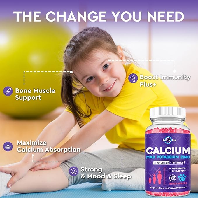 Iron Gummies Supplement for Adults &amp Kids | Calcium Potassium Magnesium Gummies | Bundle