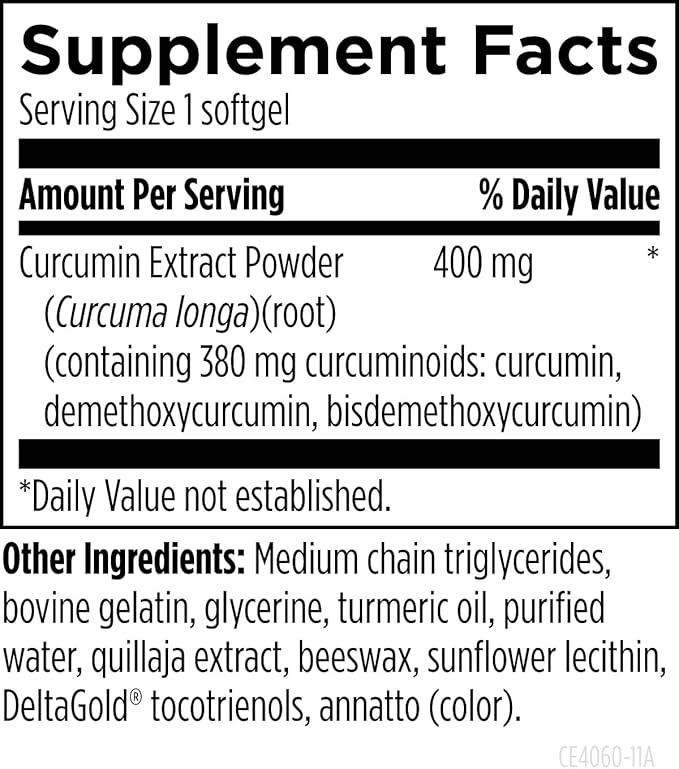 Designs for Health Curcum-Evail 400 - Bioavailable Turmeric Curcumin Supplements - Evail Emulsification Technology - Curcumin C3 Complex with Turmeric Oil + Vitamin E Non-GMO (60 Softgels)