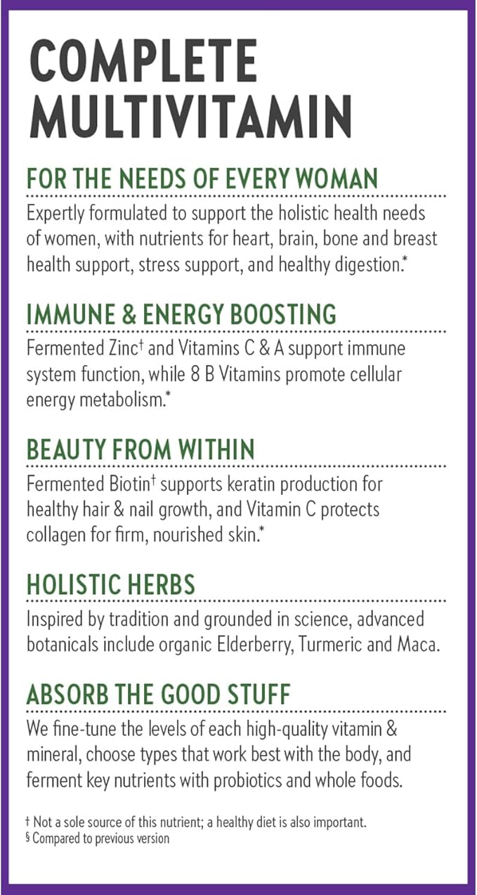 New Chapter Women’s Multivitamin Iron B6 B12 Biotin for Hair Growth D3 VIT C Zinc for Immune &amp Stress Gentle on an Empty Stomach Daily Non-GMO Gluten-Free 18+ 96 Tablets (Pack of 2)