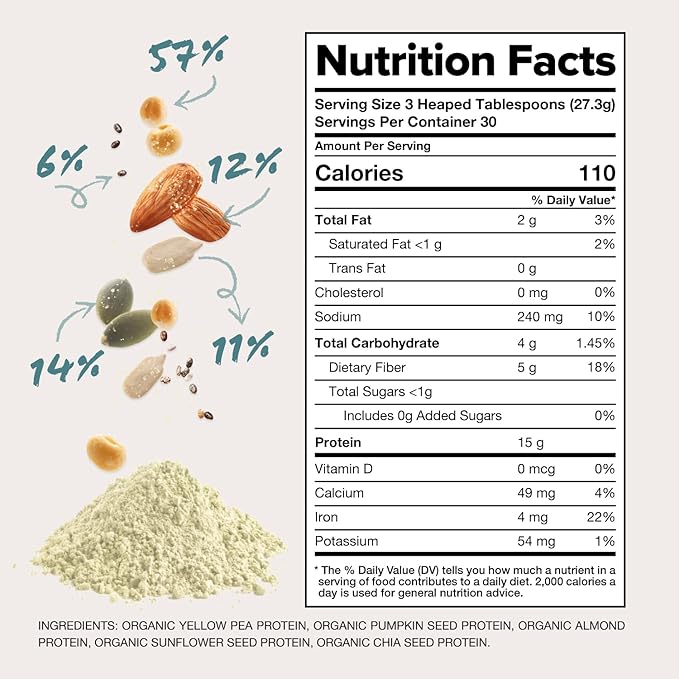 Complement Organic Protein Bundle | Unflavored &amp Vanilla Vegan Protein for Post-Workout Recovery Low Carb Sugar-Free and Plant-Based