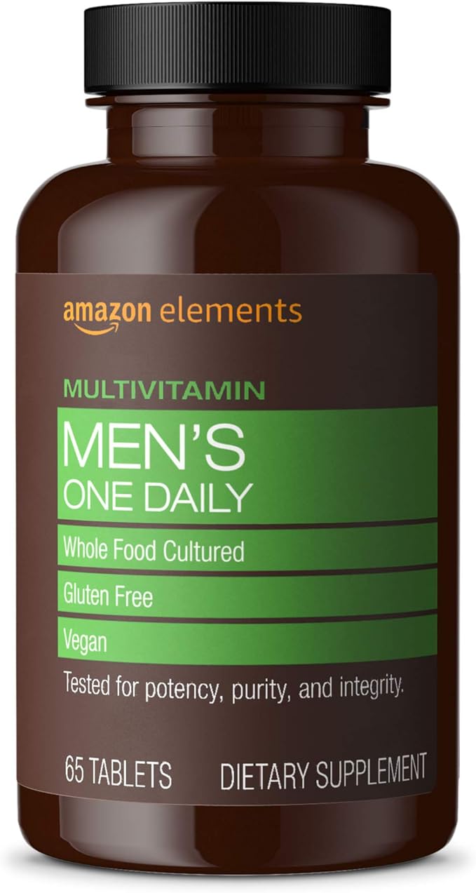 Amazon Elements Men's One Daily Multivitamin (65 Tablets) and Super Omega-3 (120 Count)