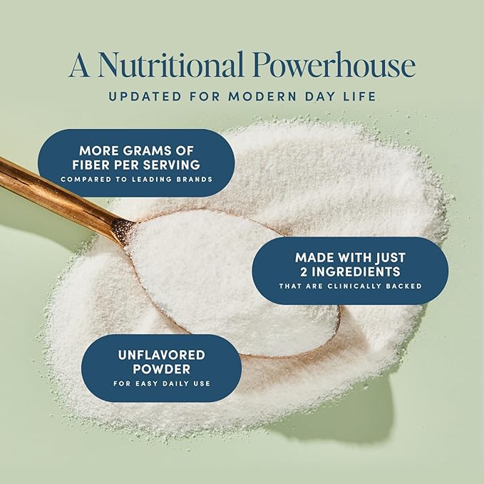 Bio.me Daily Prebiotic Fiber Powder Unflavored - 7g Per Serving - Soluble &amp Insoluble Fiber Supplement Powder for Women &amp Men - Digestive Health &amp Gut Health - GLP-1 Friendly Sugar Free -