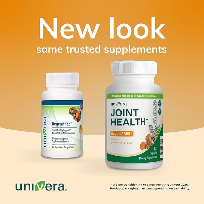 Univera RegeniFREE Turmeric Univestin No Glucosamine Shellfish Free All-Natural Joint Supplement Vegeterian Capsule 60 Capsules (30-Day Supply)