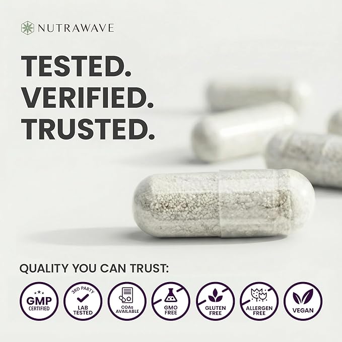 Nutrawave 50 Billion Probiotics for Women &amp Men 15 Strains Active Culture. Relieves Bloating &amp Constipation Improved Digestion &amp Gut Health Supplement Vegan. 60 Powerful Small Capsules.