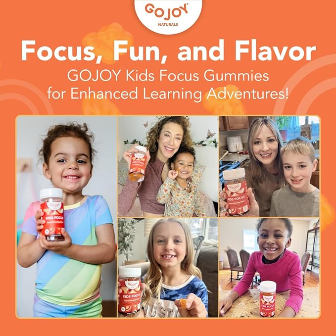Kids Focus Gummies – Saffron Magnesium Glycinate L-Theanine &amp Inositol Supplement for Kids &amp Teens – Focus Attention &amp Calm – Vegan Sugar-Free Non-GMO