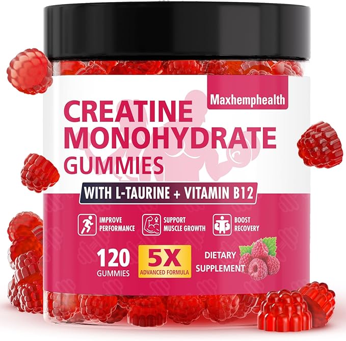 Creatine Gummies 120 Count Raspberry Chewable Gummy