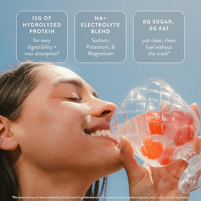 Arrae Clear Protein – Natural Protein Supplement Smooth Texture Easy to Mix 14 Servings Clean Formula with Electrolytes