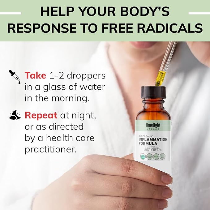 Organic Inflammation Formula Advanced Liquid Drops – Turmeric Ginger Boswellia &amp Black Pepper – Whole-Body Wellness &amp Inflammatory Support Joint &amp Mobility Support – Vegan Non-GMO – 60