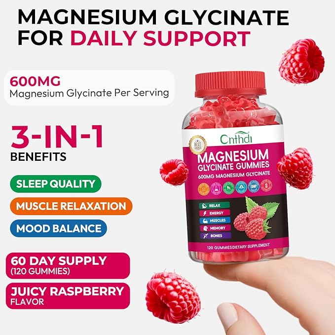 Magnesium Glycinate Gummies 600mg High Absorption Magnesium Gummies Black Currant Oil Calcium Vitamin B6 Sugar Free Chews for Adults &amp Kids Relaxation Stress Relief Night Rest