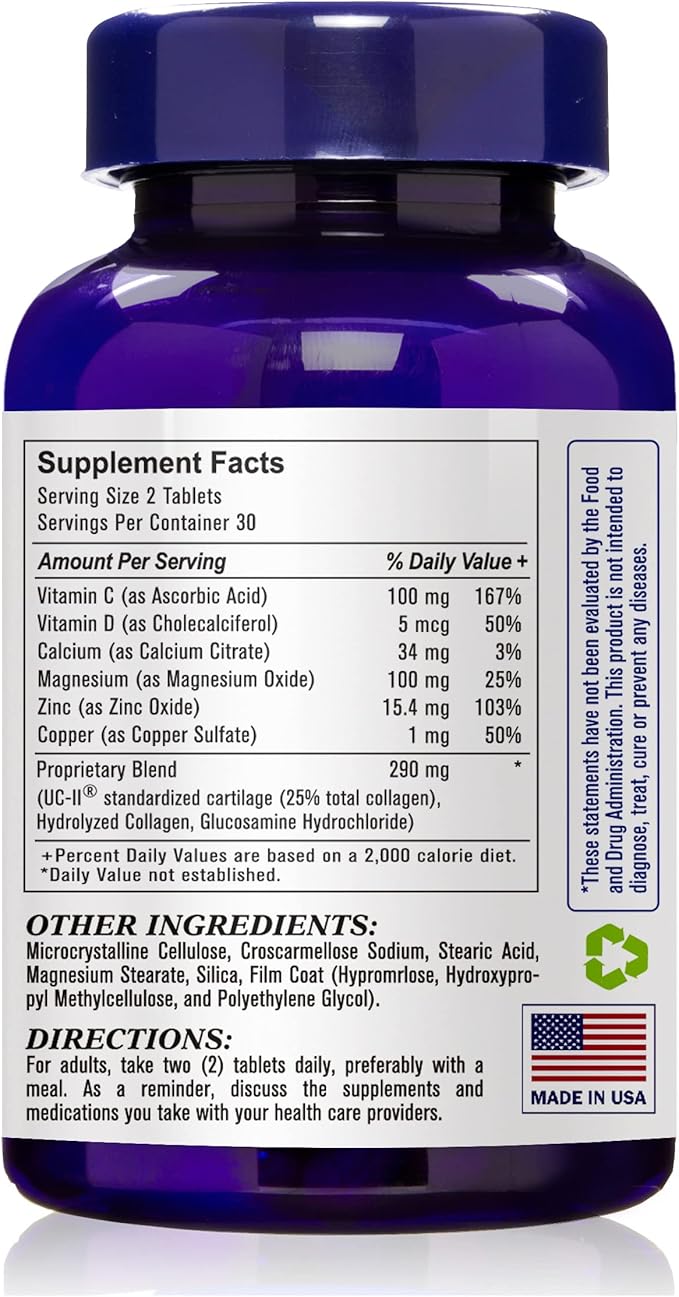 (5 Pack) Esmond Natural: UC II Complex (Comprehensive Formula to Support Joint Integrity Movement and Flexibility) GMP Natural Product Assn Certified Made in USA - 300 Tablets