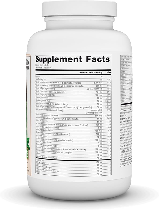 Source Naturals Vegan True Vegan Force Multiple Advanced Energy Formula for Vegans* - 180 Tablets