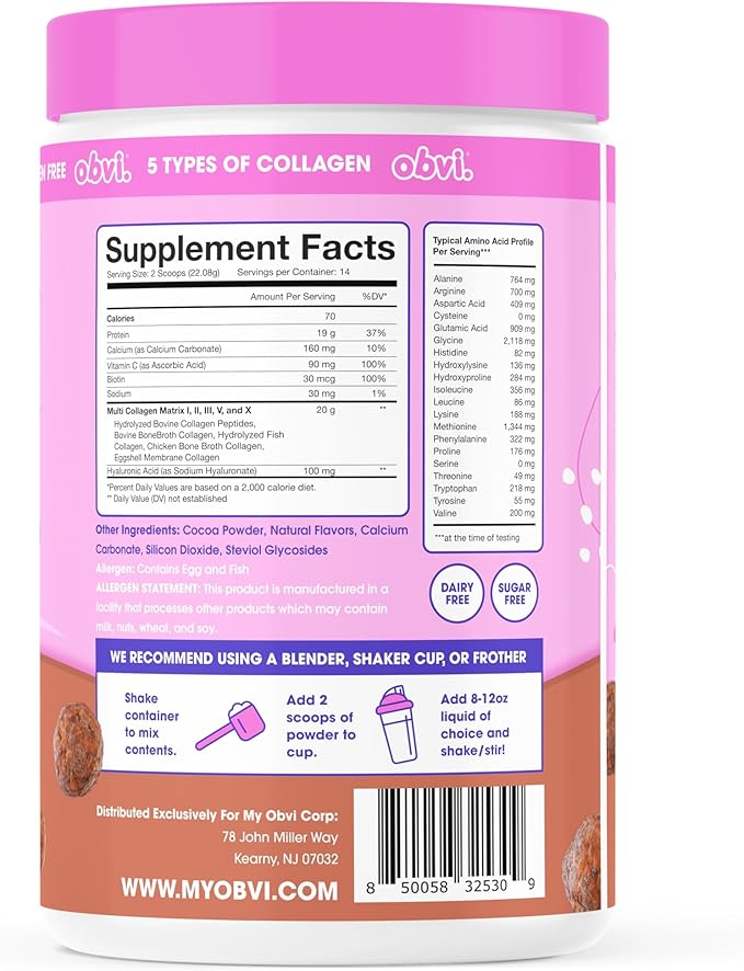 Obvi Collagen Peptides - Cocoa Cereal