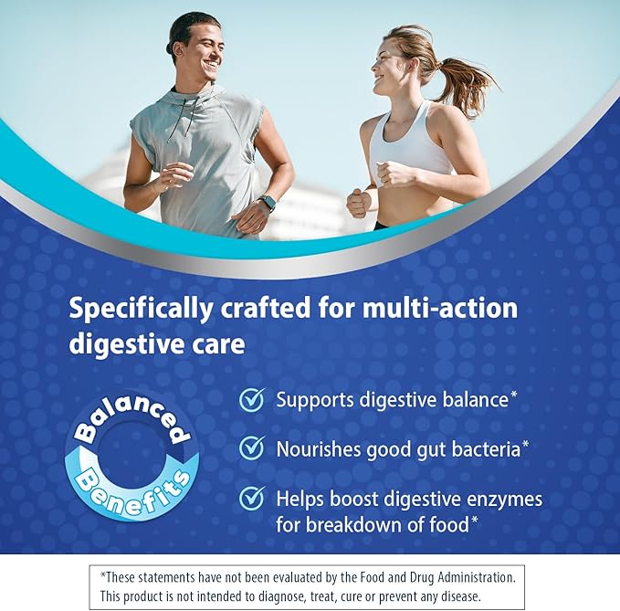 Florastor Prebiotic and Probiotic Gummies Digestive and Metabolic Support Probiotic Blend for Multi-Action Digestive Health Care with Vitamin B12 112 Gummies
